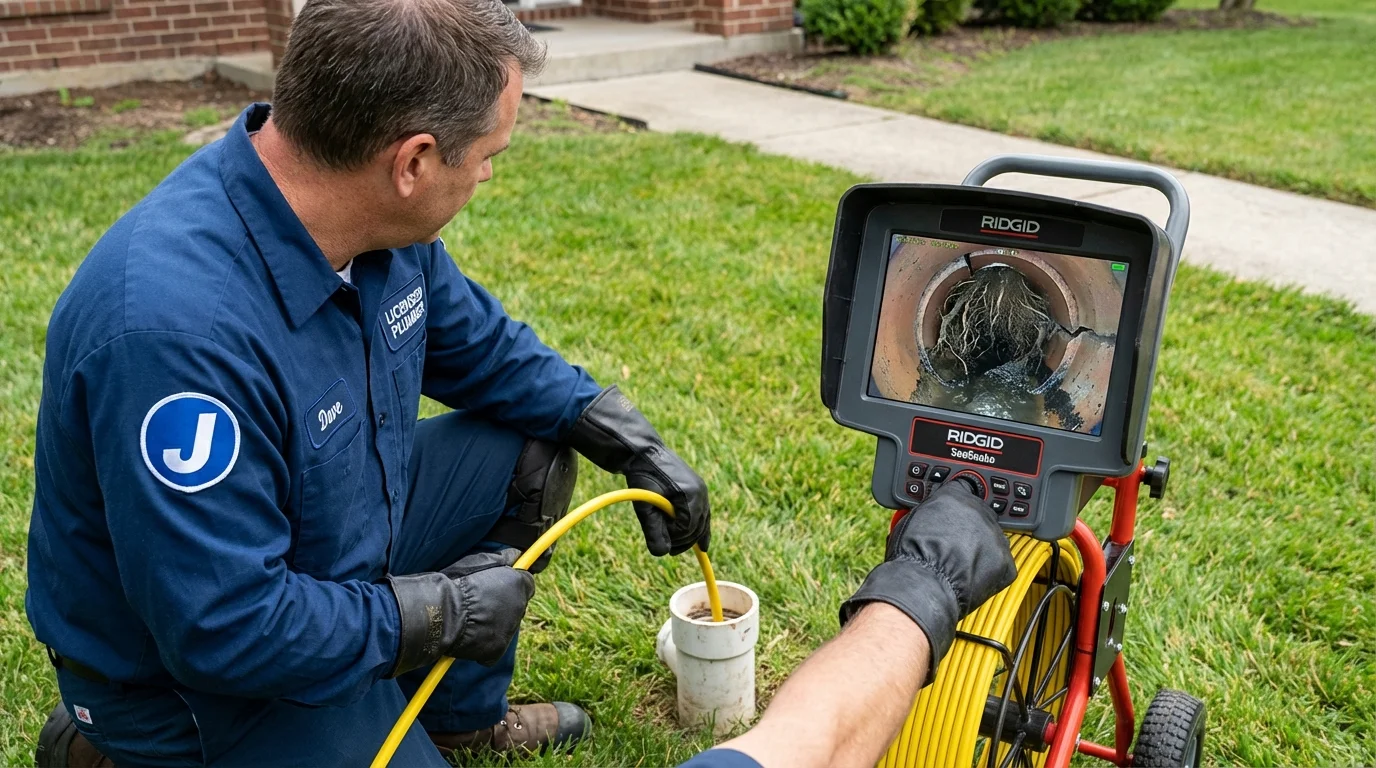 Sewer camera inspection being performed by Johns Plumbing LLC in Brandon